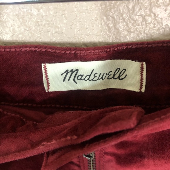 Madewell Stretch Velveteen Zip Mini Skirt NWT - Picture 5 of 6